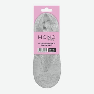 Женские следки закрытые серые р.25-27 кружевные