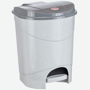 Контейнер для мусора с педалью 19 л Мраморный М 2892