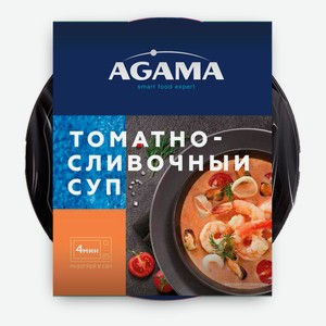 Готовое блюдо Agama Суп томатно-сливочный с морепродуктами замороженный, 250 г
