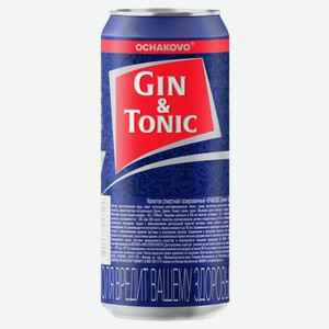 Джин-тоник «Очаково» газированный 9%, 0,45 л