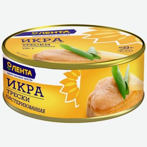 Икра трески соленая лента пастеризованная, 125г