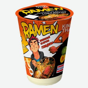 Суп-лапша быстрого приготовления Kingthai Kitchen Рамен Бангкокский со вкусом говядины, 40 г