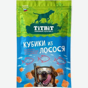 Лакомство Titbit кубики из лосося для собак, 80г