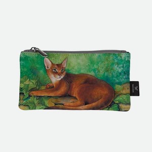 МАХАОН Косметичка женская маленькая кожаная, коричневый, зеленый