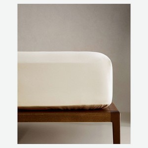 ZARA HOME Простыня на резинке 300 нитей сатин 160 x 200 x 30 см, цвет: Слоновая Кость, размер: 160 x 200 x 30 см