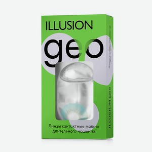 ILLUSION Цветные контактные линзы GEO Nature green, -3.00 / 8.6 / 14.2 / 2шт.