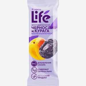Батончик фруктовый ЛЕНТА LIFE Чернослив и курага, Россия, 33 г
