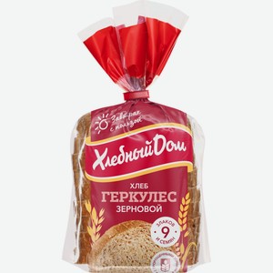 Хлеб ХЛЕБНЫЙ ДОМ Геркулес зерновой половинка в нар, Россия, 250 г
