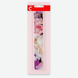 Пилка для ногтей Cosmia Цветы фиолетовая прямоугольгая, 1 шт