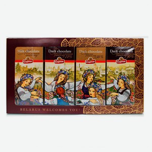 Набор шоколада «Спартак» Спадчына Беларусi молочный горький 56% горький элитный 72%, горький элитный 90% Беларусь, 340 г