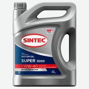 Масло моторное Sintec Super 3000 Api SG/CD 10W-40, 4 л