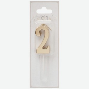 Свеча City Home Trade Цифра 2 металлик Г11 4.5см в ассортименте, 1шт