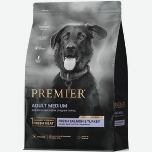Сухой корм Premier Premier Dog Salmon Turkey Adult Medium филе лосося с индейкой для собак средних пород 1 кг
