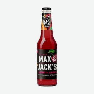 Пивной напиток газированный, Max & Jack s, с вишней и миндалём, 4,7%, 0,4 л