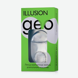 ILLUSION Цветные контактные линзы GEO Diamond blue, -2.00 / 8.6 / 14.2 / 2шт.