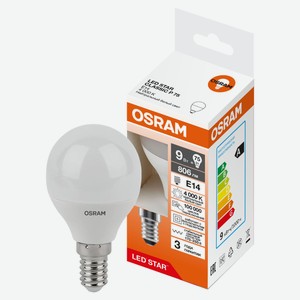 Лампа Osram LED STAR шар 9W E14 нейтральный белый свет, 1 шт