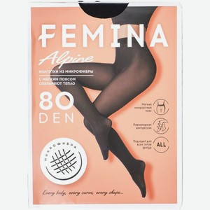 Колготки Femina Alpine с шортиками 80den черные размер 4-L 1пара, 1 шт