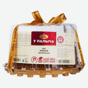 Торт воздушно-ореховый «У Палыча» Киевский со сгущенным молоком и коньяком без глютена охлажденный, 500 г
