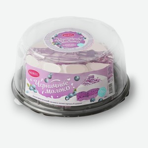 Торт бисквитный MIREL Черничное молоко с легким сметанным кремом и начинкой из черники охлажденный, 750 г