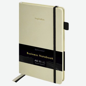 BRAUBERG Блокнот А5 Velvet 80л резинка бежевый, Мультиколор