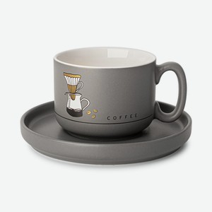 Пара чайная фарфоровая ATMOSPHERE of art Coffee, 190 мл ТЕМ