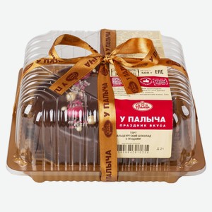 Торт муссово-бисквитный «У Палыча» Зальцбургский с ягодами темным шоколадом и фруктовым конфитюром низкокалорийный охлажденный, 500 г