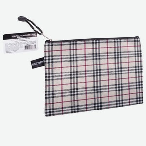 Папка на молнии А5 ткань, в клетку