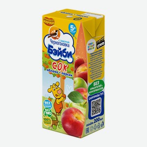 Сок Черноголовка Яблоко-персик 200 мл