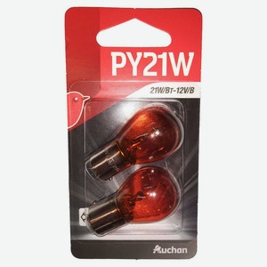 Лампа автомобильная АШАН Красная птица PY21W, 2 шт