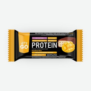 Сырок творожный глазированный Let s Go со манго-чиа без лактозы высокобелковый с коллагеном без сахара 5% БЗМЖ, 40 г