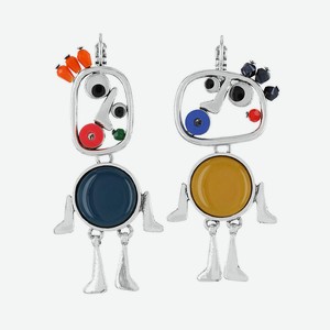 TARATATA Серьги Bidule, асимметричные, со смолой и бусинами, 1 шт