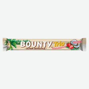 Батончик шоколадный Bounty Trio в белом шоколаде Райская клубника, 78 г