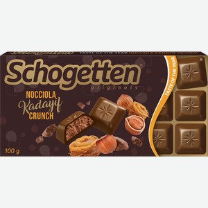 Шоколад молочный SCHOGETTEN с начинкой из фундучного крема и кадаифа, 100г