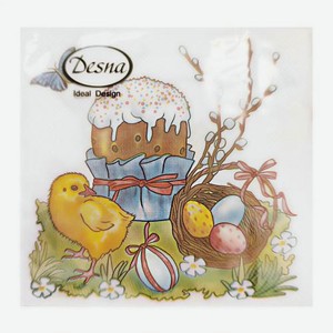 Салфетки бумажные декор Пасха 24*24см 1 слой 40 листов Ideal Design Desna