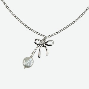 LANZEROTTI Колье с жемчугом и бантом, цвет: Белый, размер: 46