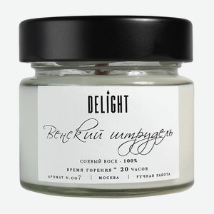 DELÍGHT Свеча ароматическая с деревянным фитилем для дома  Венский штрудель , 100 мл