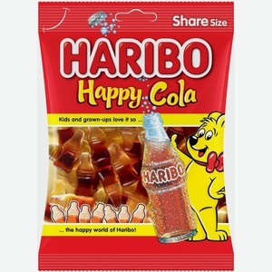 Жевательный мармелад со вкусом колы Харибо Счастливая Кола