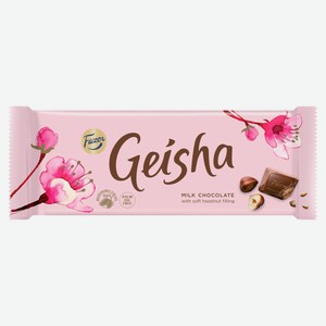 Шоколадный батончик молочный Geisha с ореховой начинкой из нуги, 100 г