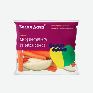 Морковные палочки и яблочные дольки Белая дача 80 г