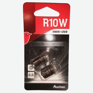 Лампа автомобильная АШАН Красная птица R10W, 2 шт