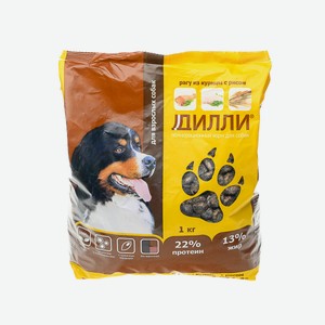 Корм Дилли Д/собак Рагу Из Курицы С Рисом 1кг
