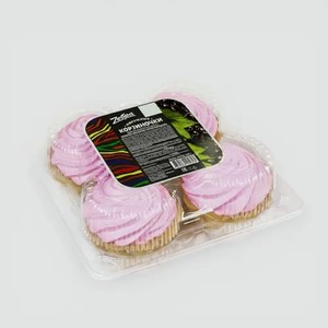 Пирожные Корзиночки с белковым кремом и пюре из черной смородины, 300 г