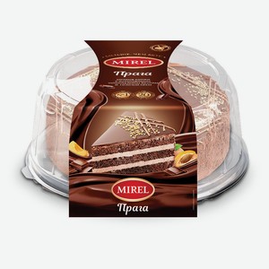 Торт шоколадно-бисквитный MIREL Прага с воздушным кремом и абрикосовым джемом охлажденный, 660 г