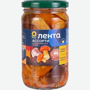 Ассорти ЛЕНТА из маринованных грибов стерилизованное, Беларусь, 330 г