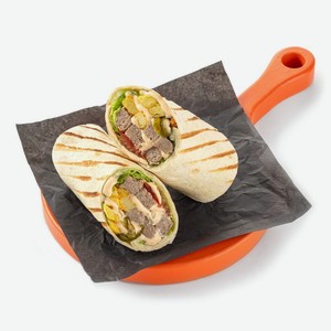 Гриль-ролл с говядиной и картофелем фри с грибным соусом 190г, 190 г