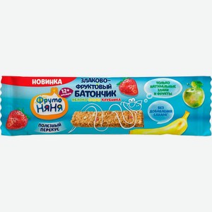 Батончик Фрутоняня яблоко-банан-клубника-злаки, 25 г