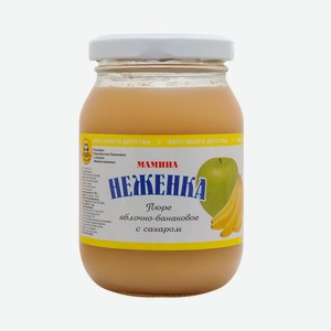 Пюре Капитан Припасов яблочно-банановое с сахаром, 260г