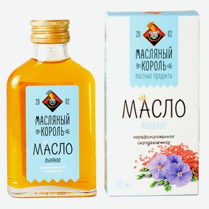 Масло льняное «Масляный король» нерафинированное, 100 мл