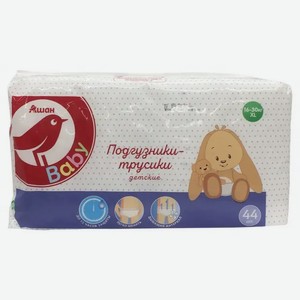 Трусики-подгузники Ашан xl (16-30 кг), 6 размер, 44 шт.