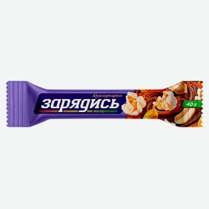 Батончик шоколадный «Коммунарка» Зарядись карамельный попкорн и жареный арахис Беларусь, 40 г